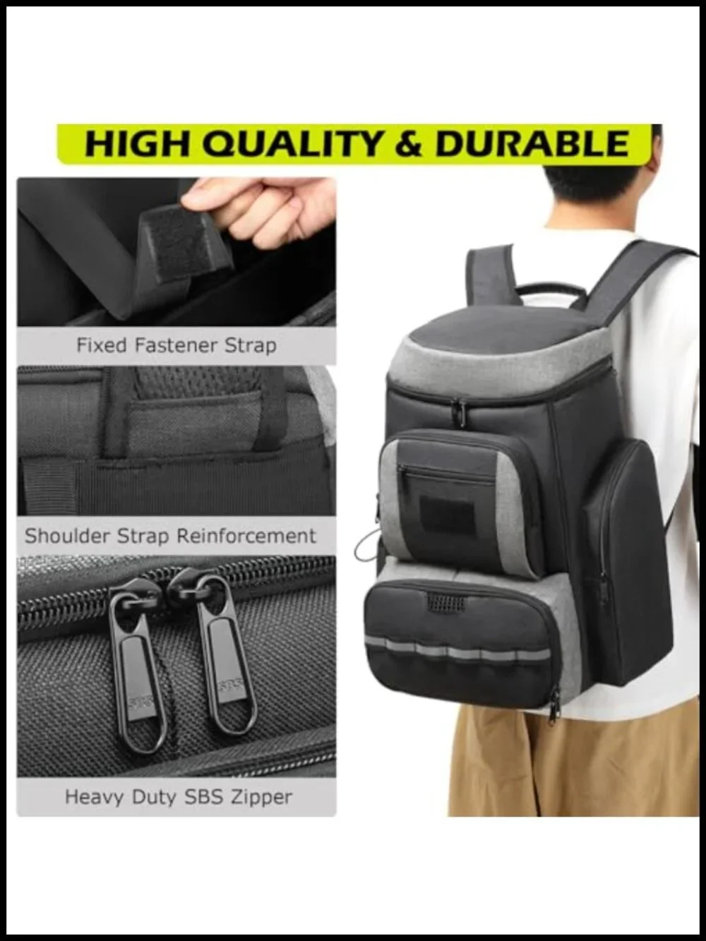 Large Pickleball Backpack with Shoe Compartment and Insulated Cooler Pocket